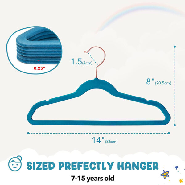 36cm children's velvet clothes hanger - 图片 3