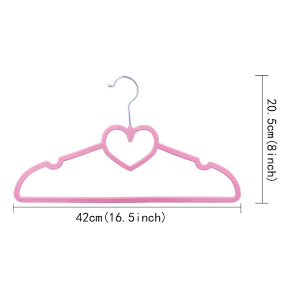 Heart-shaped velvet coat hanger - 图片 2