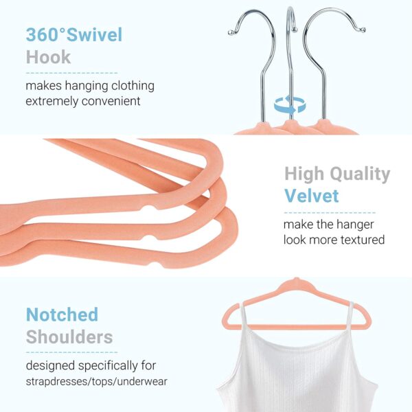 32cm children's velvet clothes hanger - 图片 4