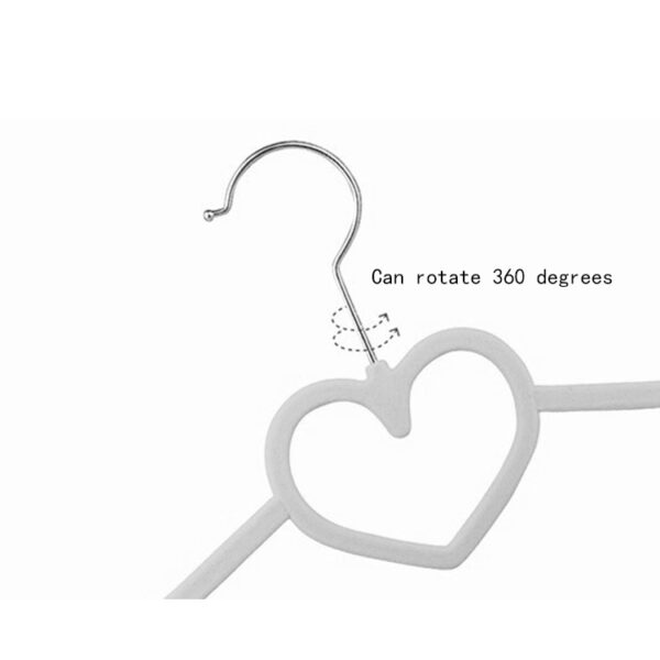 Heart-shaped velvet coat hanger - 图片 3