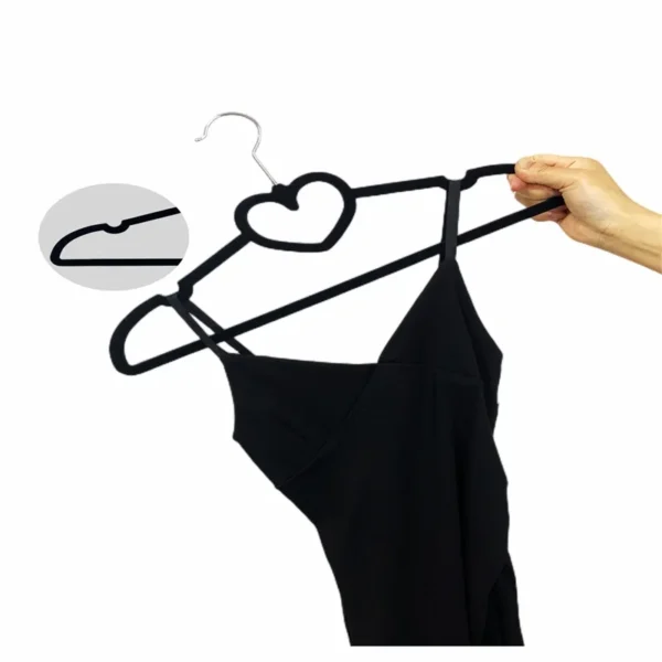 Heart-shaped velvet coat hanger - 图片 4