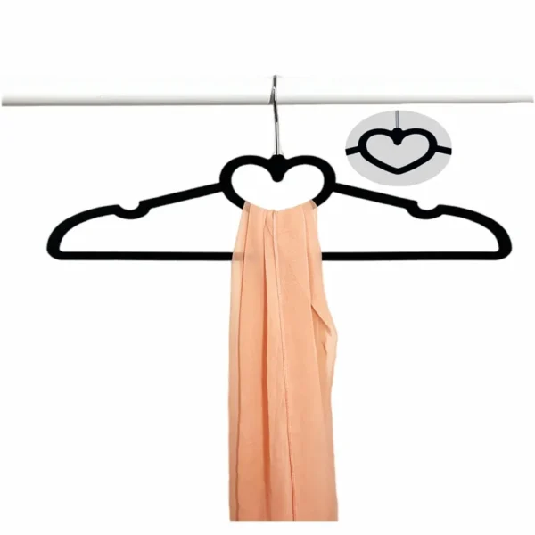 Heart-shaped velvet coat hanger - 图片 5
