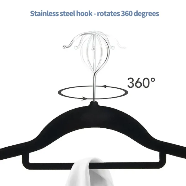 45cm velvet-covered wide clothes hanger - 图片 7