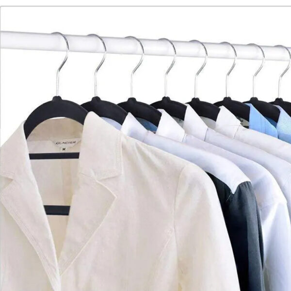 45cm velvet-covered wide clothes hanger - 图片 8