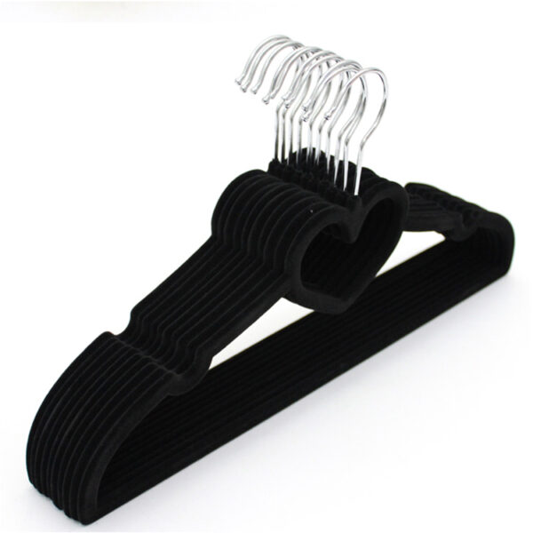 Heart-shaped velvet coat hanger - 图片 8