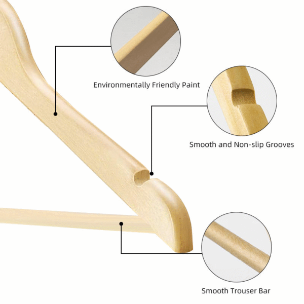 Natural Colors Wooden Hanger - 图片 2